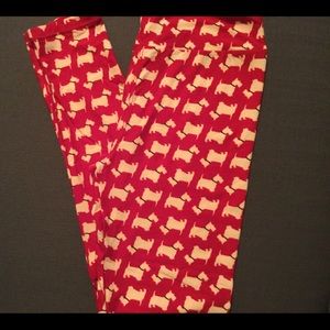 LulaRoe OS Terrier dog leggings. Unicorn